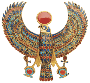 Bijou de la tombe de toutânkhamon. Faucon Horus (1340-1331 AV. J.C)